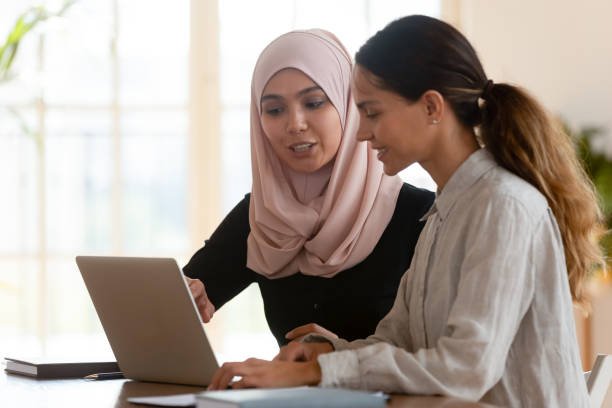 Ladies on computer
